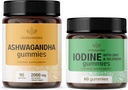 HERBAMAMA Ashwagandha and Jod Kit - Bundle of 2000 mg Ashwagandha Root & Draslík Jod, Zinek a Selenium Gummies - Vegan, Non- GMO, Gelatin- Free - 2 Pack