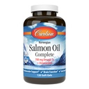 Carlson - Salmon Oil Complete, 700 mg Omega- 3s + Astaxanthin, Kardiovaskulární podpora, funkce mozku a společné zdraví, 120 měkkých gelů
