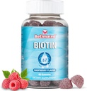 Biotin Gummies - Vlasy a nehty Růstové Vitamíny Doplňky pro ženy Zdraví a krása - 10000 MCG Kůže Žvýkací doplněk - Malina Flavor - (60 Počet lahví)