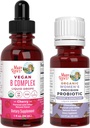 MaryRuth Organics Stress & Cognition Probiotic (Chocolate) for Women & B Complex Drops IR 124; USDA Organic, Clean Label Project Ověřené ® IR 124; Vitaminy pro relaxaci, metabolismus, & Health IR 124; Vegan, Gluten