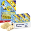Nutriční vzory, Prebiotické Nana Flakes s inulinem, 100% čisté banány Flakes, High Protein & Prebiotic Fiber, Digestivní Wellness, pro dospělé a děti 4 + (25 Single- Serve Packs)