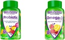 Vitafuze Probiotické Gumové doplňky, Maliny, Peach a Mango Flavors & Omega-3 Gumové Vitamíny, Berry Lemonade ochucené, Srdce zdraví Vitamíny (1) s Omega
