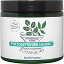 Vitanica Phytoestrogen Herbal Non- GMO PMS, Menopauza Relief Dodatek pro ženy, Hormon Balance, Night Sweats & Hot Flash Relief, Soy Isoflavones, Vegan, Powder 8 Oz (Phytoestrogen Herbal Pro Logo)
