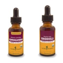 Herb Pharm Ashwagandha & Rhoddiola Root Extrakts for Energy, Vitality, Endurance & Stamina, Alkoholicko-Free Glycerite & Organic Cane Alkohol, 1 Oz
