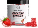 Muscle Munchies Creatine Žvýkací gumy pro muže & Women- Infused with Beta Alanine- 5g of Creatine Per Serving- Increases Strength, Endurance, & Recovery- Vegan, NonGMO (Strawberry Burst)