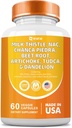 Mléko Thistle 3000mg NAC Chanca Piedra 2000mg Beet Root 2000mg Artichocus 2000mg Tudca Dandelion Root 1000mg se zinkem Yarrow Kurkuma Opravy dodatek Plus Chicory, Minerální doplňky 60 Počet