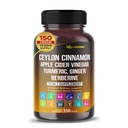 Ceylon Skořice Apple Cider Cider Ocet Kurkuma Zázvor Root Berberine Gymnema sylvestre Milk Thistle Licorice - 150 Capsules - Made in USA