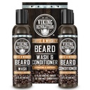 Viking Revolution Beard Wash and Beard Conditioner for Men with Argan Oil and Jojoba Oil-Beard Softtener and Posilovač Beard Care Shampool and Conditioner with Ginseng Root (5oz, Coffee Whiskey)