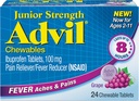 Advil Junior Chewable Ibuprofen Tablety, Grape 100mg, 24 Tablety každé (Balení po 6)