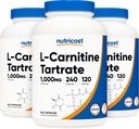 Nutricost L- karnitin Tartate 500mg, 240 tobolek - 1000mg per Serving (3 láhve)