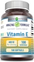 Úžasný vitamin E 400 IU per Serving Supplement CLAS124; Non- GMO CLAS124; Gluten Free (100 Softgels)