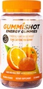 GummiShot Energy Gummies, 2475mg Plant- Based Caffeine Chews per Bottle, Long Lasting Energy Boosters, Valencia Orange (33ct)