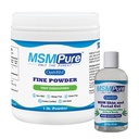 KALA ZDRAVÍ MSMPUR MSM Jemný prášek 1lb a MSM gel s organickou aloe 8oz Bundle