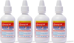 MAJOR Deep Sea Premium Saline - Nasal Moisturizing Spray for Dryness and Irritation Relief - Chlorid sodný 0, 65% - 1, 5 Fl. Oz (4 balení)