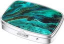 Nipichsha Pill Box, Malý Pouzdro na pero pro Purse & Pocket, Cute Travel Medicine Organizátor, Portable Medicine Container Držák držet vitaminy, Léky, Rybí olej a doplňky, Ocean Marble