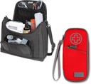 USA GEAR Nebulizer Carrying Case + Izolovaný Asthma Inhaler Case (červená) - Bundle