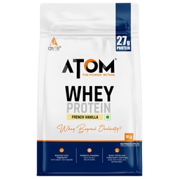 Asitis Nutrition AS- IT- is Atom Whey Protein 1kg / 35.2 Oz with Digestive Enzymes Authorisa124; USA Labdoor Certified for Accuracy & Purity Authorisation 124; French Vanilla Flavor Authorisa124; 27g Protein Authorisa124; 5.7g Bcaaâ