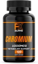 FX SUPPS Chromium Polynikotinát 1000 mcg (100 kapslí) Hmotnost Management Doplňky pro muže a ženy U124; Zlepšuje výrobu energie a srdeční zdraví