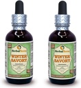 Zimní slanina (Satureja Montana) Glycerit, Organic Sured Leaves Alcohol- FREE Liquid Extract (Značka: HerbalTerra, Proudly made in USA) 2x2 fl.oz (2x60 ml)