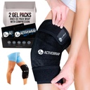 ActiveWrap - Knee Ice Pack Wrap with Compression, 2 Reuse Gel Heat & Cold Packs for Knee Pain, Sore Legs & Shin Spints. Flexibilní studený obal pro kontrolu zranění a otoků a společnou podporu - jedna velikost sedí nejvíce