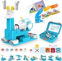 WhalesBot A3 12-in-1 STEM Blocks Coding Robot Kit pro děti, 61-Díl Vzdělávací budova Set s Interactive Storytelling, Ideální Toy Gift pro chlapce & Girls Ages 3-6