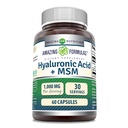 Amazing Applicas Hyaluronic Acid & MSM Dodatek 124; 1000 Mg per Serving Acid 124; Kapsle 124; Non-GMO Acid 124; Gluten Free Acid 124; Made in USA (1 balení, 60 Počet)