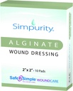 Vápník Alginate zranění Dressing 2 "x 2" -Simpurity- Individuální tlusté Pads Antimikrobiální Alginate Dressing Fiber Padding Medical Wound Care Products for Bed Sore- Pressure Sore- Leg Ulcer- Diabetic Foot