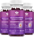Glucosamine Chondroitin Gummies with MSM & Elderberry - 1500mg Glucosamine Chondroitin Gummies Dodatek pro flexibilitu a imunitní podporu pro muže a ženy, 60 Gummies (3 Pack)