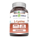 Amazing Applicas L-Lysin 500 Mg Amino Acid Dodatek 124; Kapsle 124; Non-GMO Creditor 124; Gluten- Free Application 124; Made in USA (1 balení 124; 250 Počet)