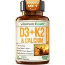 Vitamin D3 K2 dodatek - All- in-1 Podpora imunitního, kostního a srdečního zdraví s vitamínem D + vitamin K (jako MK7) - K2 D3 (5000 IU) Vitamin dodatek s černým pepřem pro Max Absorpce, 60 Kapsle