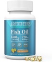 Fish- Omega3-EPA DHA-Doplněk Burpless-Softgels - 120 Kapsle 1440 mg na Serving Mini Size Zdravá podpora srdce Příplatek mastné kyseliny pomáhá udržet zdravé hladiny triglyceridů