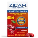 Zicam Cold Remedy Zinek Lozenges, Wild Cherry Flavor, Homeopatická, Soothes Sore Throat and Coughs, Cold Shortising Medicine, Shortens Cold Trvání, 25 Počet