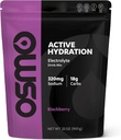 Osmo Active Hydration Electrolyte Powder (2lb Resealable Bag) - zahrnuje sodík, hořčík, draslík, sacharidy a vitaminy, Cane cukr - Všechny přírodní složky, 3X rychlejší hydratace Black Berry