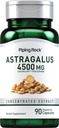 Piping Rock Astragalus Root Extract Capsules 124; 4500mg CUP124; 90 Count CUP124; Vegetarian, Non- GMO, gluten zdarma dodatek