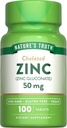 Nature 's Truth Chelated Zinek 50 mg tablety - 100 ct, balení po 2 tabletách