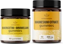 HERBAMAMA Quercetin a hořčíkové gumy Kit - Bundle 800 mg Quercetin s bromelainem a 400 mg hořčíku Citrátové gumy - Vegan, Non- GMO, Gelatin- Free - 2 Pack