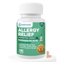 WELMATE - Alergie Relief - Fexofenadine HCl 60 mg - 12 hodin Non- Drowsy Antihistamin - Nutsing - Runny Nose - Itchy Eyes, Nose & Throat - Indoor & Outdoor Alergie Relief Tablety - 100 Počet