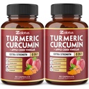 2Pack 90 Kapsle Kurkumin Kurkumin + Apple Cinder Ocet Kapsle, 6 Měsíční Dodávka s Ashwagandha, Ginger, 95% Standardizované Curcuminoidy, Společná a Absorpční podpora