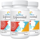 Liposomal Glutathione Softgels, Enhanced Absorpce - Liposomální Dodávka, Aktivní forma L- Glutathione, Buněčná, imunitní funkce & Játra Detox, Bohatí v antioxidační vzorec, Gluten zdarma, 180 Softgels