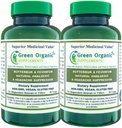Zelené organické doplňky Butterbur, Fevercourt, analgetický, Pain Killer, a bolest hlavy Dodavatel, 90 VCaps, vysoká absorbovatelná, Non- GMO, gluten- Free (Balení po 2)