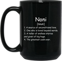 Noni Noun Coffee Mug (Black) - Noni Definition Mug - Dárek pro Noni - Narozeninové dárky pro Noni - Noni dárky - Matky Day Gift - Vánoční dárky 15 oz