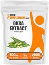 Bulksupplements.com Okra Extract Powder - Okra Supplement, Source of Fiber, Herbal Supplement - Vegan & gluten Free, 500mg na Serving, 1kg (2,2 lbs) (balení po 1)