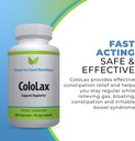 ColoLax Gentle Constolly Relief pro dospělé - Stool Softener & Colon Cleanse with Psylium Husk - Podpora pro regularitu, úlevu od plynu a nafouknutí a podpora trávení - 60 Kapsle
