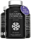 Glucosamine Chondroitin MSM s kurkumou - Společná podpora vysoké síly pro dospělé muže a ženy - 90 Kapsle - 1500mg Glucosamine Sulfát per Serving