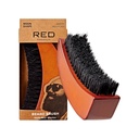 Red by Kiss Beard kartáč se 100% přírodní kanec Bristles pro muže, Premium dřevěný kartáč, vousy kníry grooming holení Comb, Tame a měkký obličeje vlasy (MOON SHAPE)