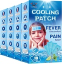 40 Prostěradla EasYeah Chladicí Záplaty pro Fever Discomfort & Pain Relief, Chlazení Relief Fever Reducer, Soothe bolest hlavy, 10 Počet per Box (4 krabice)