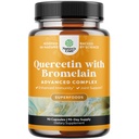 Čisté Quercetin s Bromelain dodatek pro imunitní pomoc - High Potent Quercetin 500mg Kapsle s Bromelain pro imunitní podporu a dýchání - Nutritional Respirační dodatek - 90 Ct