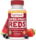 Cítit velké vitamíny Supergruit červené - Antioxidant Superfood s polyfenoly pro anti- aging & imunitní podpora - Acai, Mangosteen, Granátová jablka, Borůvky & Mnohem více - 60 Kapsle