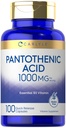 Carlyle Pantothenic Acid PHAR124; 1000mg PHAR124; 100 kapslí PHAR124; Esenciální B5 vitamin PHAR124; Non- GMO, gluten zdarma dodatek