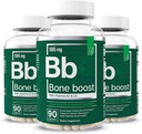 Základní prvky Bone Bone Boost Health Supplement - Kostní podpora a doplněk vápníku s vitaminem D 3, K2, Cisses Quadrangularis pro sílu kostí - 270 Kapsle (90 denní zásoba) (3-Pack)